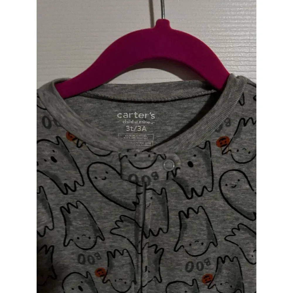 Carters 3T Unisex Halloween Ghost‎ Footed Pajamas